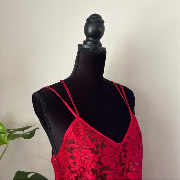 Red Lace Slip Dress - Picture 12 of 16